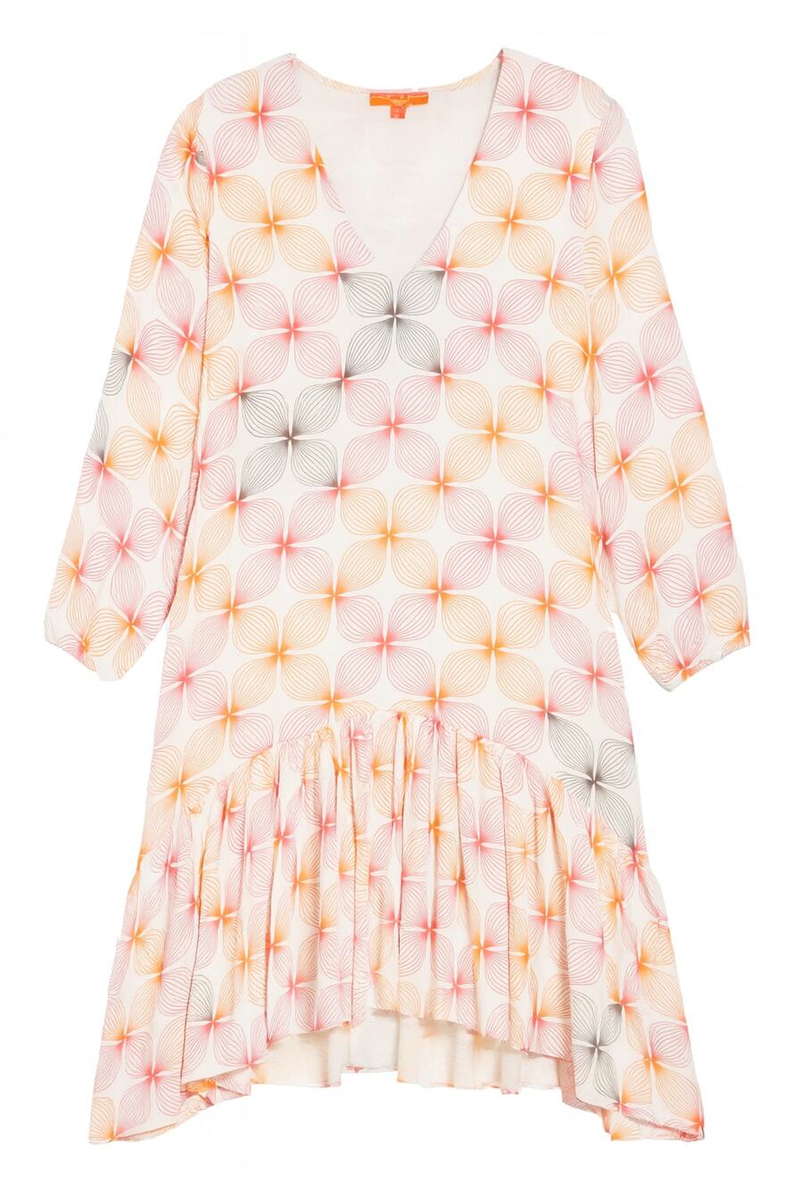 Vilagallo Pink Geometric Drop Waist Mini Dress Size Medium